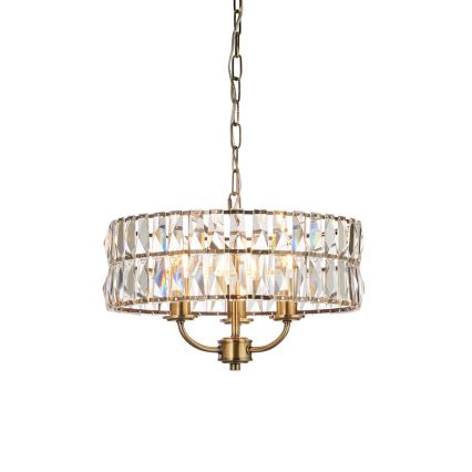 Endon 106243 - Ljuskrona med kedja CLIFTON 3xE14/6W/230V Ø 38,5 cm mässing/klar