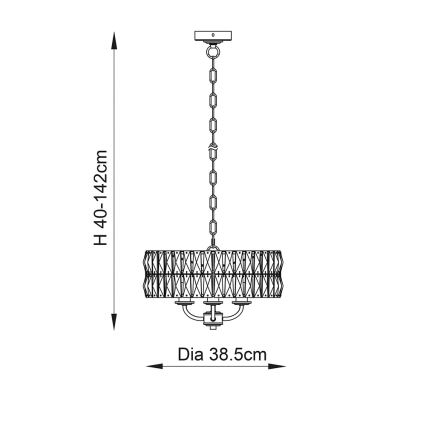 Endon 106243 - Ljuskrona med kedja CLIFTON 3xE14/6W/230V Ø 38,5 cm mässing/klar