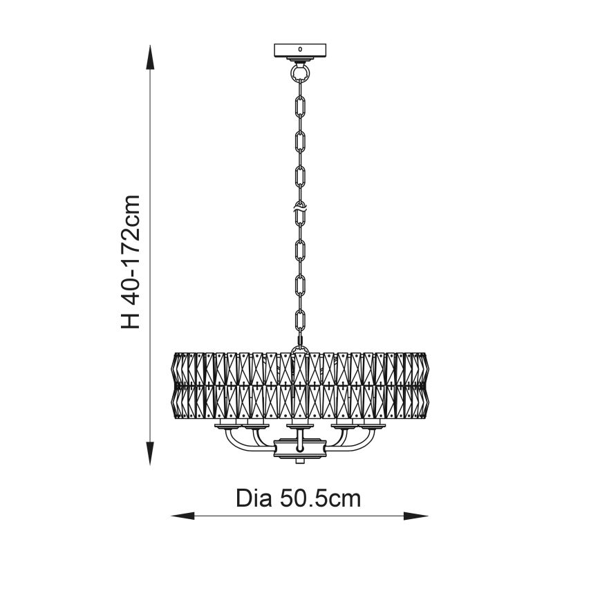 Endon 106244 - Ljuskrona på kedja CLIFTON 5xE14/6W/230V mässing/klar