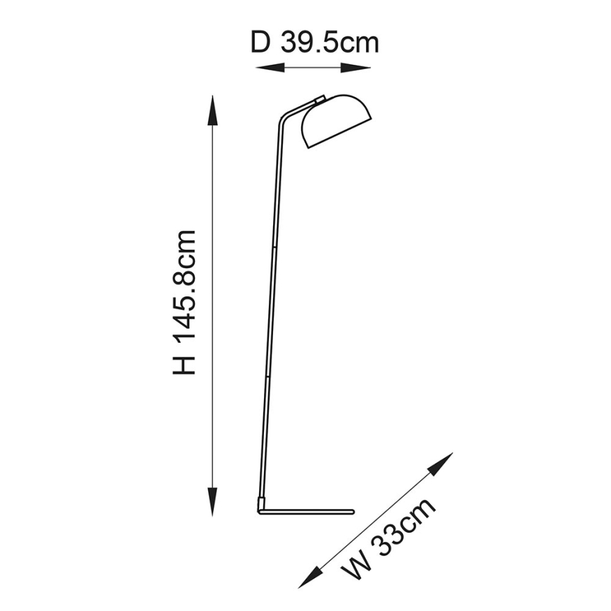 Endon 106337 - Golvlampa BRAIR 1xE27/10W/230V svart