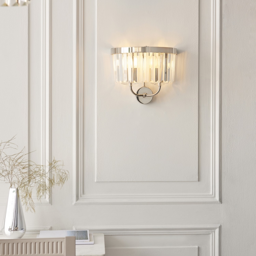 Endon 106448 - Vägglampa CHESTERFIELD 2xE14/6W/230V blank krom