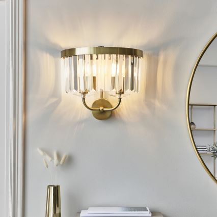 Endon 106450 - Vägglampa CHESTERFIELD 2xE14/6W/230V mässing