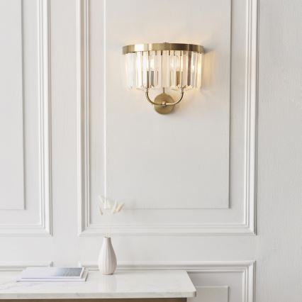 Endon 106450 - Vägglampa CHESTERFIELD 2xE14/6W/230V mässing