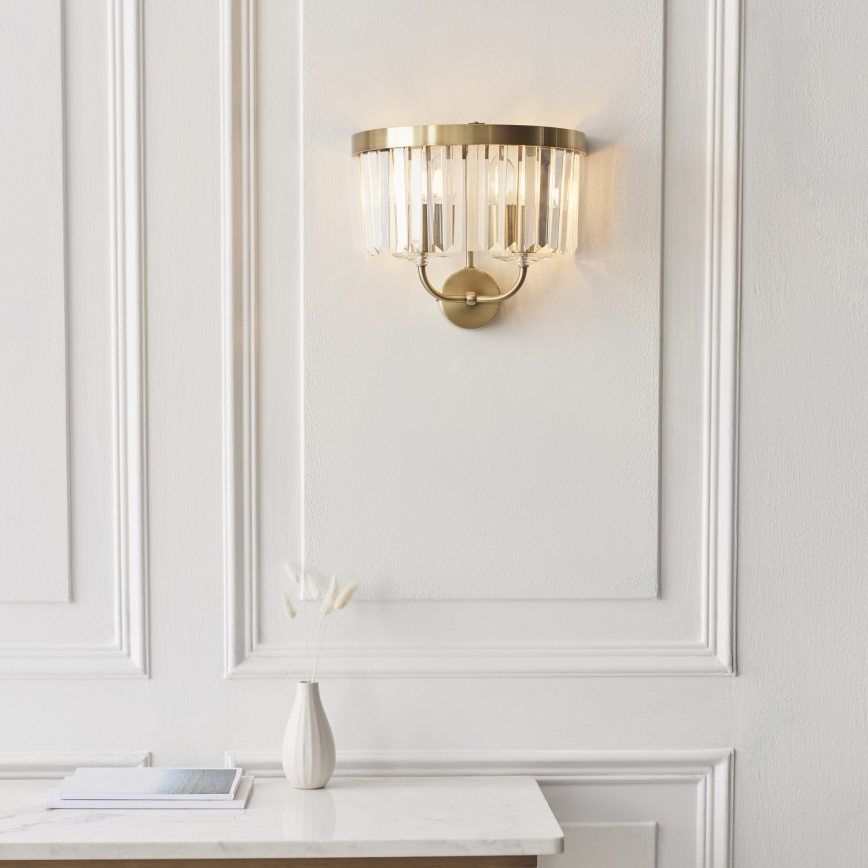 Endon 106450 - Vägglampa CHESTERFIELD 2xE14/6W/230V mässing