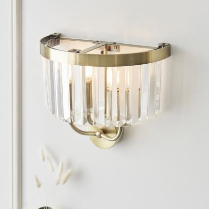 Endon 106450 - Vägglampa CHESTERFIELD 2xE14/6W/230V mässing