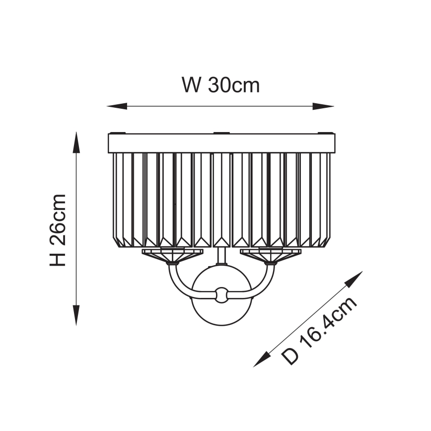 Endon 106450 - Vägglampa CHESTERFIELD 2xE14/6W/230V mässing