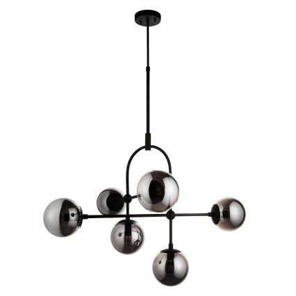 Endon 106661 - Stångmonterad taklampa ONTARIO 6xE14/7W/230V svart/röksvart