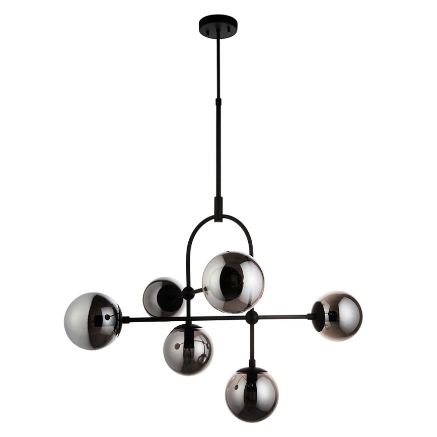 Endon 106661 - Stångmonterad taklampa ONTARIO 6xE14/7W/230V svart/röksvart