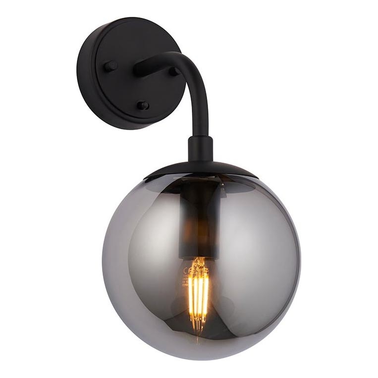 Endon 106664 - Vägglampa ONTARIO 1xE14/7W/230V svart/rökig