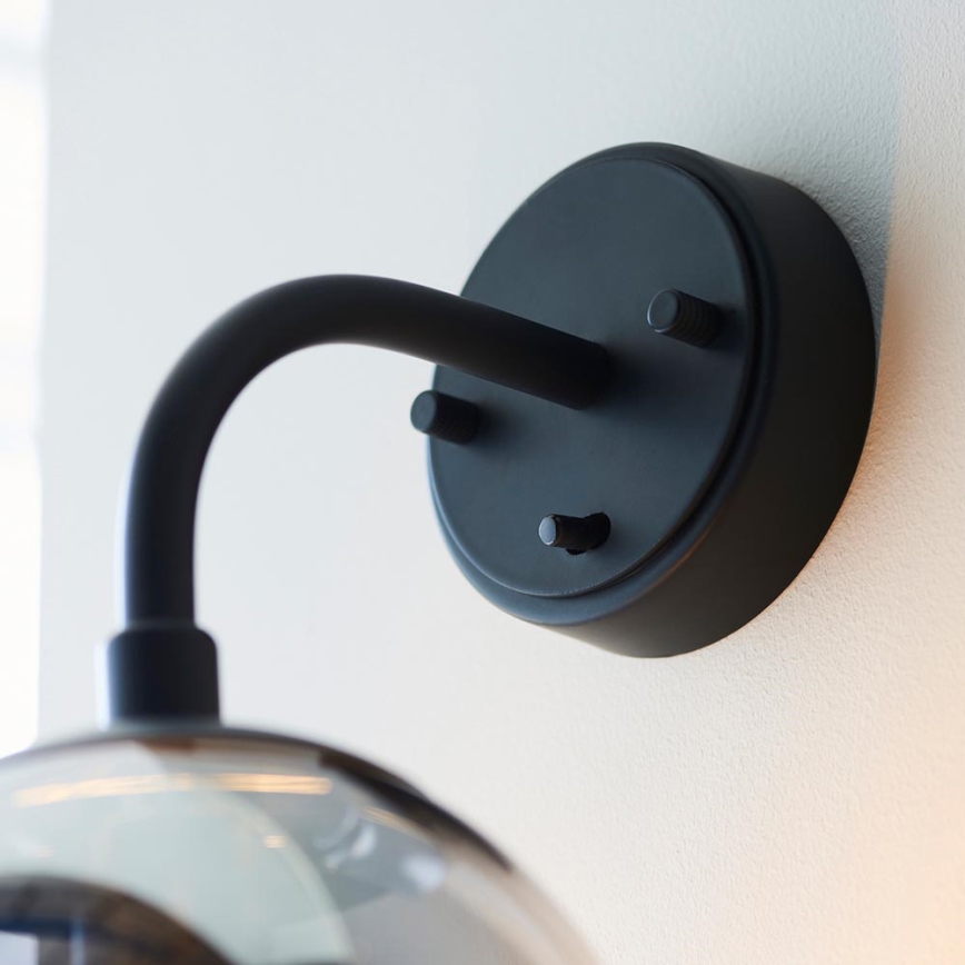 Endon 106664 - Vägglampa ONTARIO 1xE14/7W/230V svart/rökig