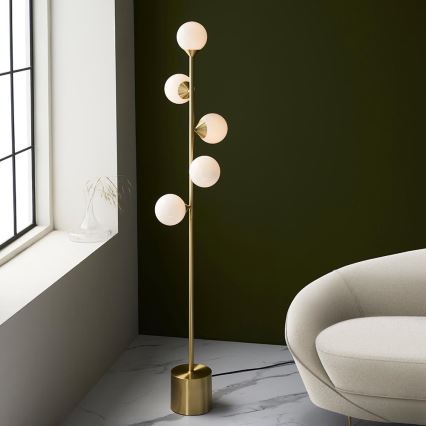 Endon 106756 - Golvlampa OTIS 5xG9/3W/230V guld