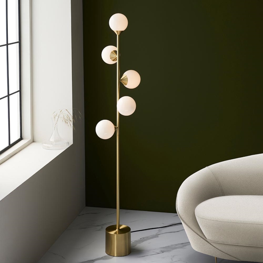 Endon 106756 - Golvlampa OTIS 5xG9/3W/230V guld