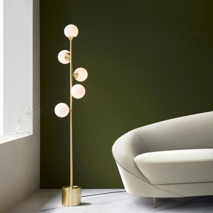 Endon 106756 - Golvlampa OTIS 5xG9/3W/230V guld