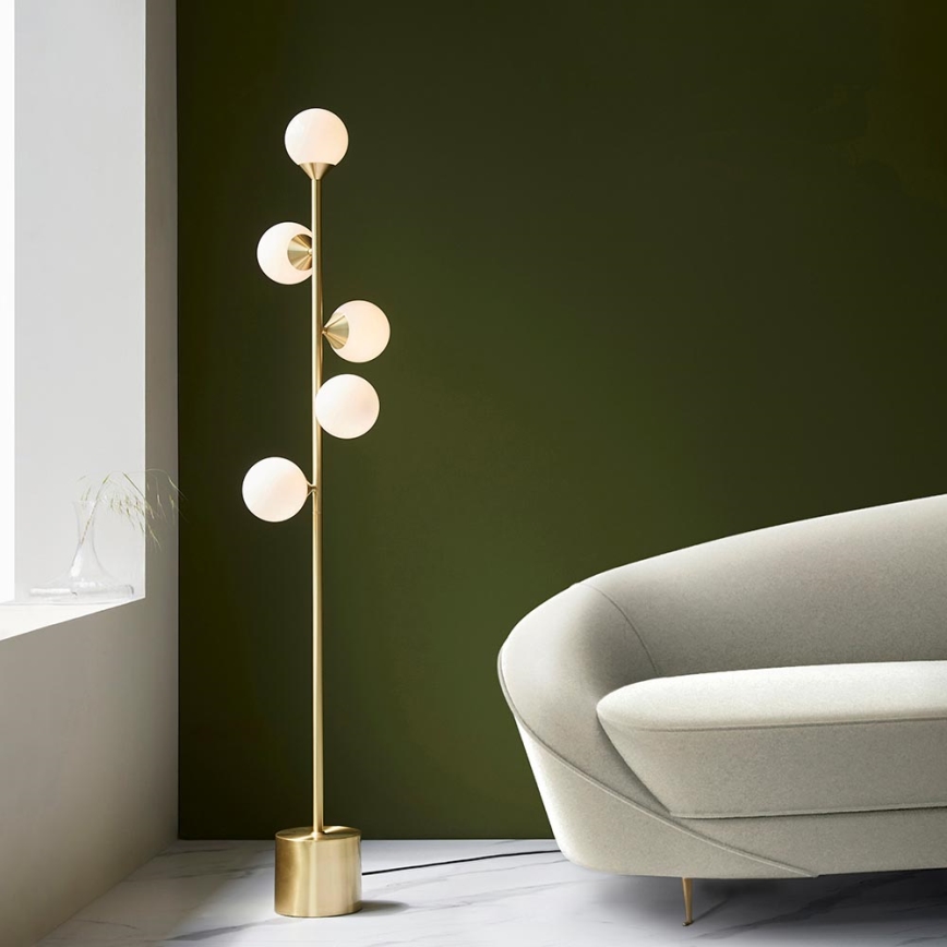 Endon 106756 - Golvlampa OTIS 5xG9/3W/230V guld