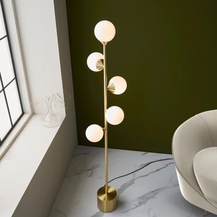 Endon 106756 - Golvlampa OTIS 5xG9/3W/230V guld