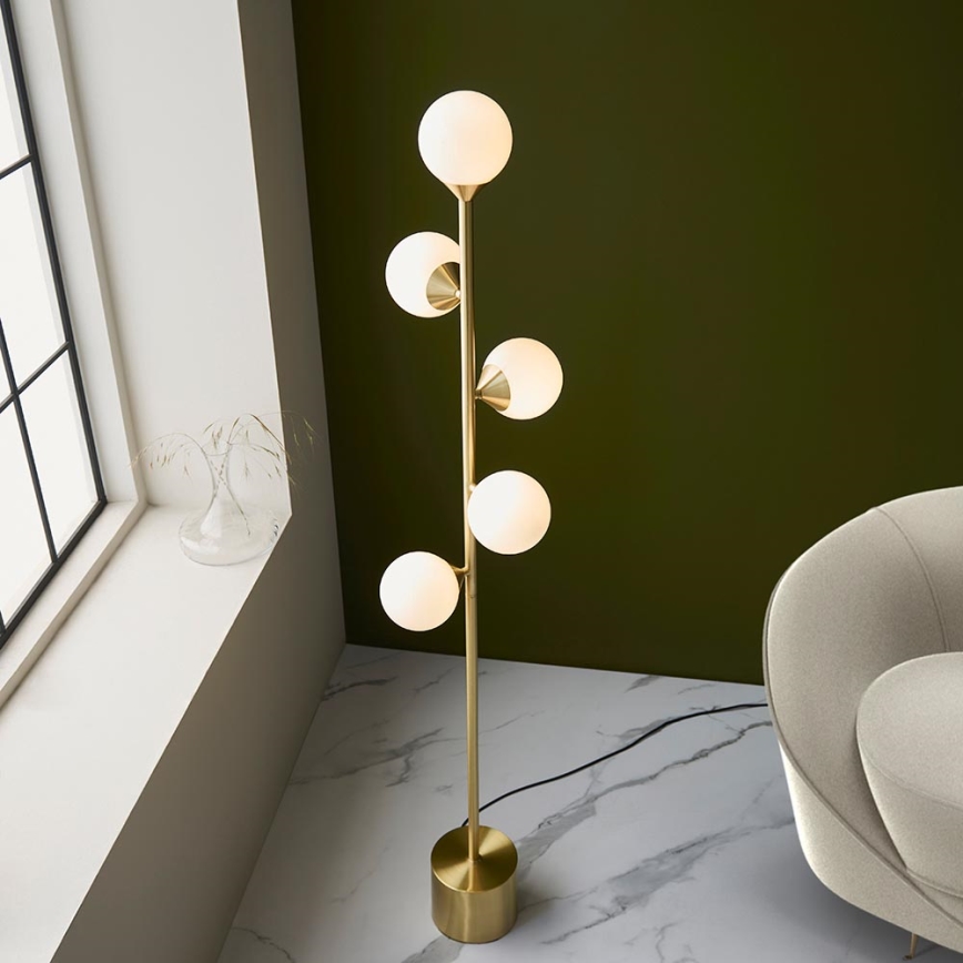 Endon 106756 - Golvlampa OTIS 5xG9/3W/230V guld