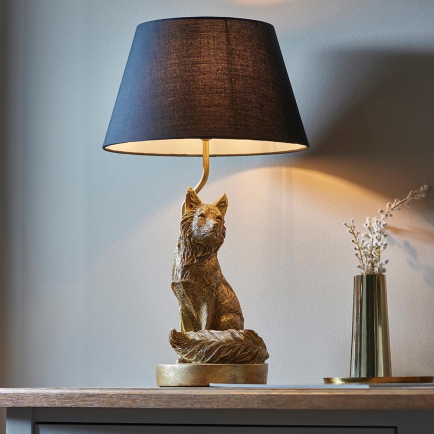 Endon 106796 - Bordslampa FOX 1xE14/6W/230V svart/mässing