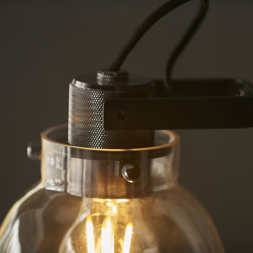 Endon 107012 - Bordslampa URBAN 1xE27/10W/230V svart/rökfärgad