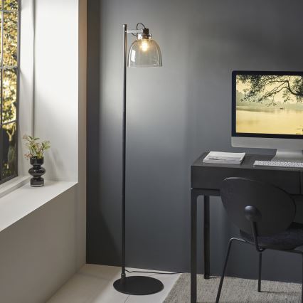 Endon 107013 - Golvlampa URBAN 1xE27/10W/230V svart/rökig