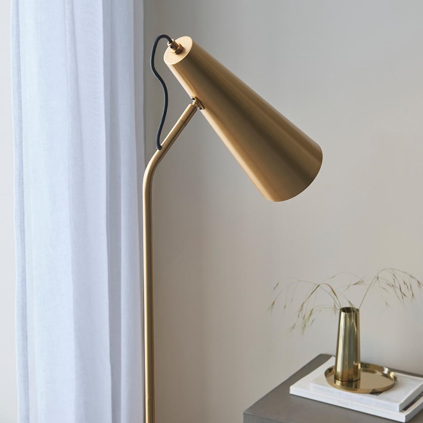 Endon 107528 - Golvlampa KARNA 1xE27/10W/230V mässing