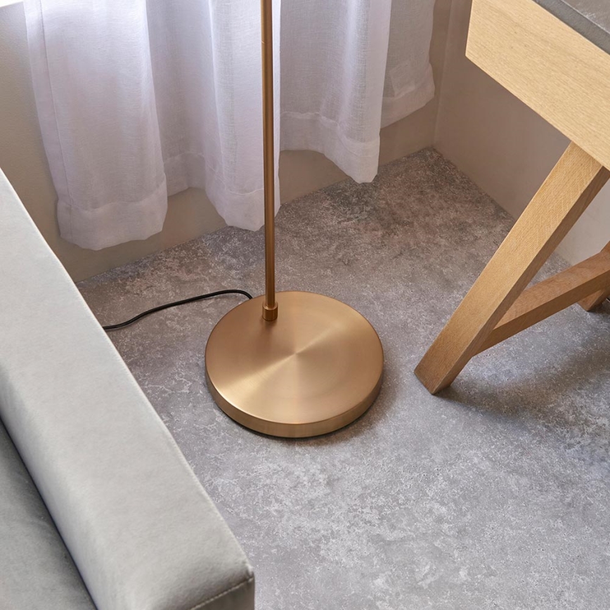 Endon 107528 - Golvlampa KARNA 1xE27/10W/230V mässing