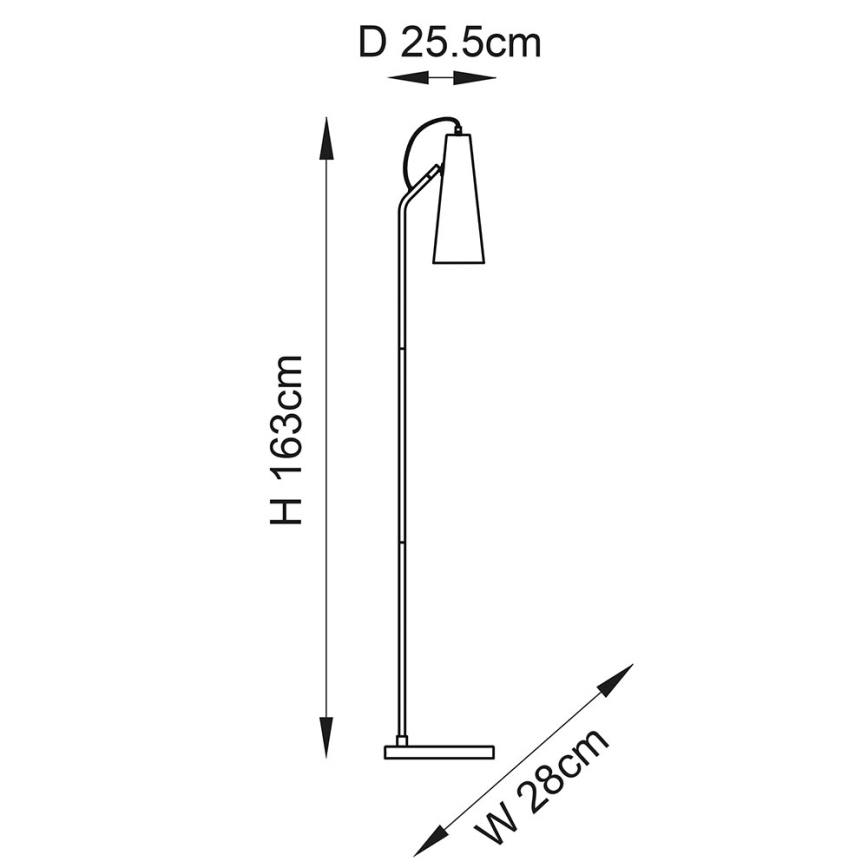 Endon 107528 - Golvlampa KARNA 1xE27/10W/230V mässing