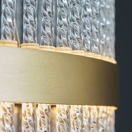 Endon 107671 - LED ljusreglerad ljuskrona på textilsladd ADRIEL LED/41W/230V 3000K diameter 51 cm guld/genomskinlig