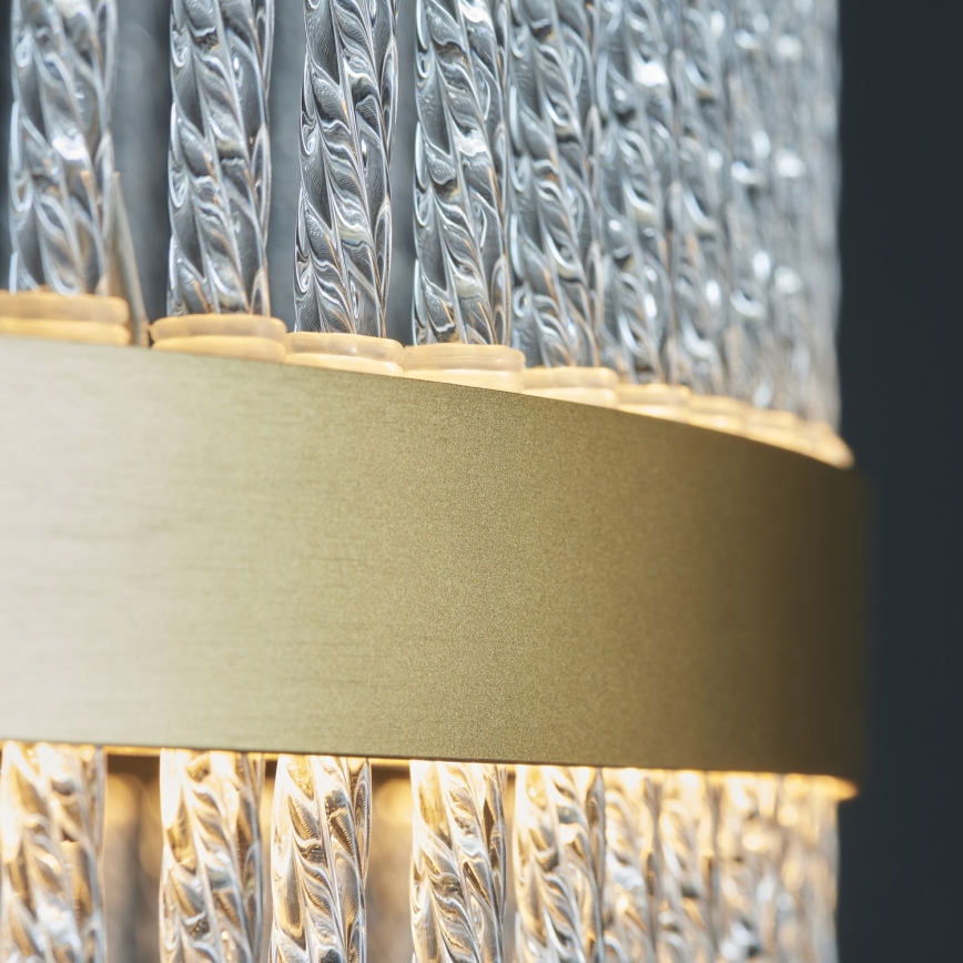 Endon 107671 - LED ljusreglerad ljuskrona på textilsladd ADRIEL LED/41W/230V 3000K diameter 51 cm guld/genomskinlig