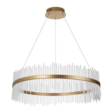 Endon 107672 - ADRIEL LED-dimbar pendellampa med vajer LED/83W/230V 3000K Ø 89 cm guld/klart glas