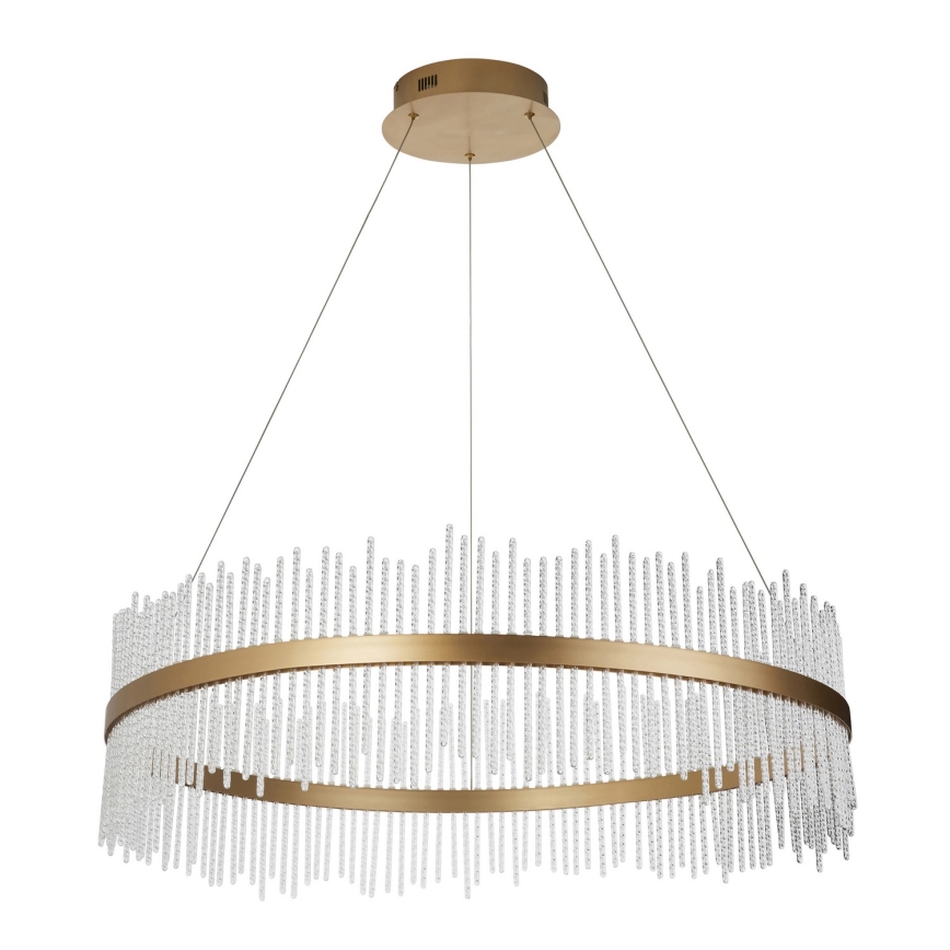 Endon 107672 - ADRIEL LED-dimbar pendellampa med vajer LED/83W/230V 3000K Ø 89 cm guld/klart glas