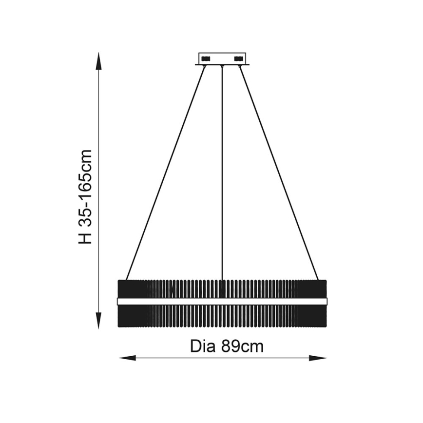 Endon 107672 - ADRIEL LED-dimbar pendellampa med vajer LED/83W/230V 3000K Ø 89 cm guld/klart glas