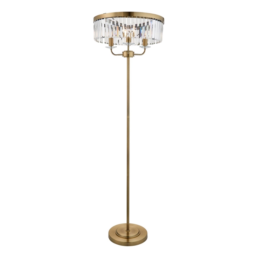 Endon 110644 - Golvlampa CHESTERFIELD 3xE14/6W/230V mässing