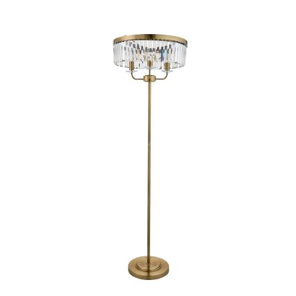 Endon 110644 - Golvlampa CHESTERFIELD 3xE14/6W/230V mässing