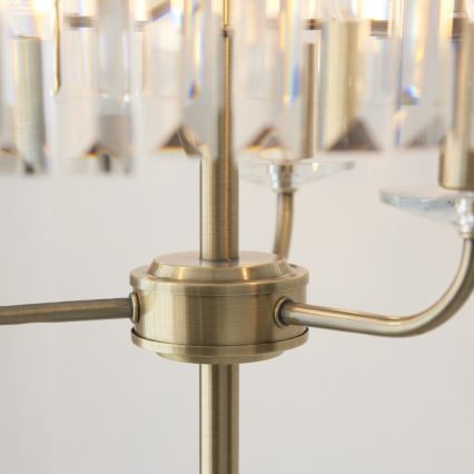Endon 110644 - Golvlampa CHESTERFIELD 3xE14/6W/230V mässing