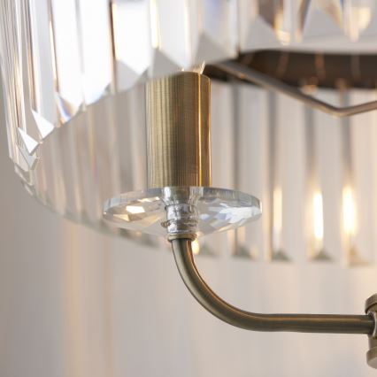 Endon 110644 - Golvlampa CHESTERFIELD 3xE14/6W/230V mässing