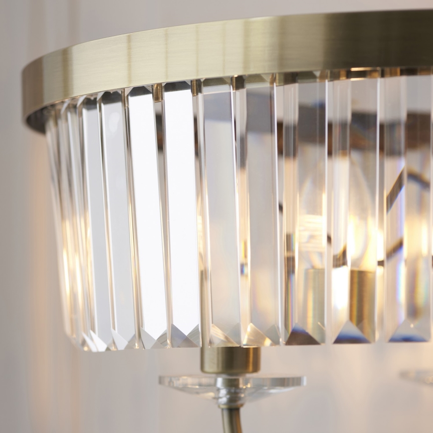 Endon 110644 - Golvlampa CHESTERFIELD 3xE14/6W/230V mässing