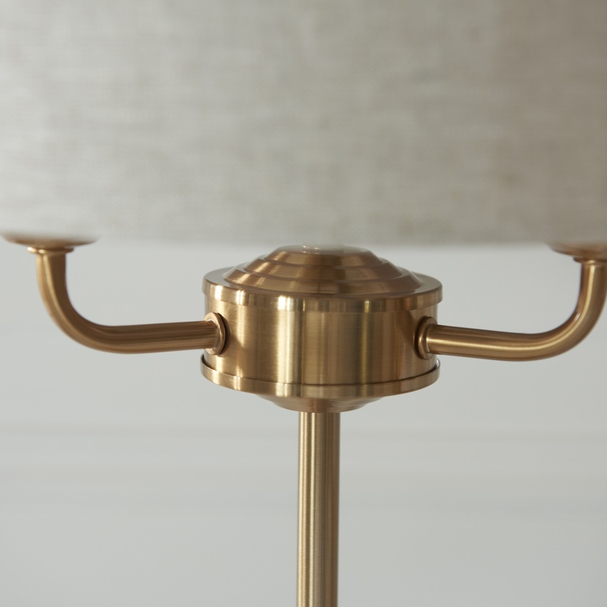 Endon 110721 - Bordslampa HIGHCLERE 3xE14/18W/230V beige/mässing