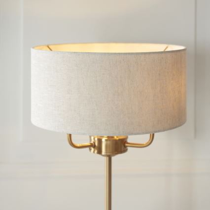 Endon 110721 - Bordslampa HIGHCLERE 3xE14/18W/230V beige/mässing