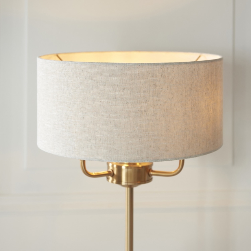 Endon 110721 - Bordslampa HIGHCLERE 3xE14/18W/230V beige/mässing