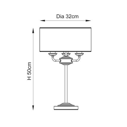 Endon 110721 - Bordslampa HIGHCLERE 3xE14/18W/230V beige/mässing