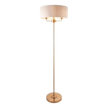 Endon 110724 - Golvlampa HIGHCLERE 1xE14/40W/230V beige/mässing