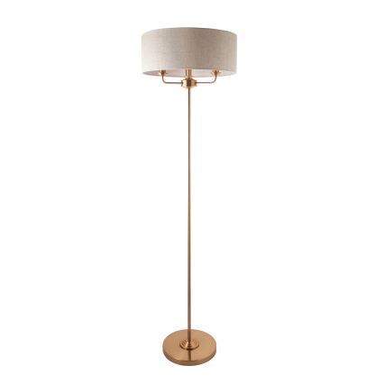 Endon 110724 - Golvlampa HIGHCLERE 1xE14/40W/230V beige/mässing