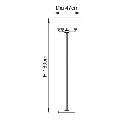 Endon 110724 - Golvlampa HIGHCLERE 1xE14/40W/230V beige/mässing