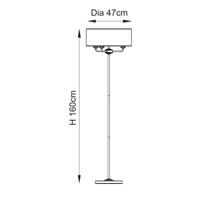 Endon 110724 - Golvlampa HIGHCLERE 1xE14/40W/230V beige/mässing