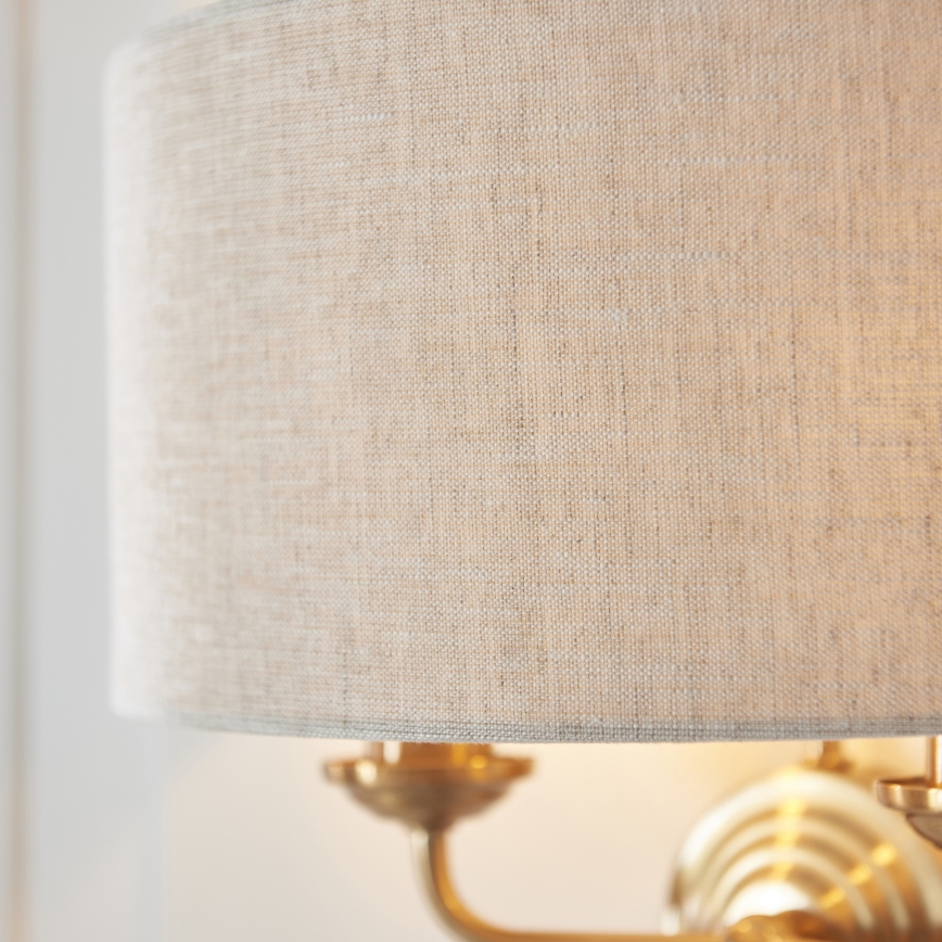Endon 110726 - Vägglampa HIGHCLERE 2xE14/40W/230V beige/mässing