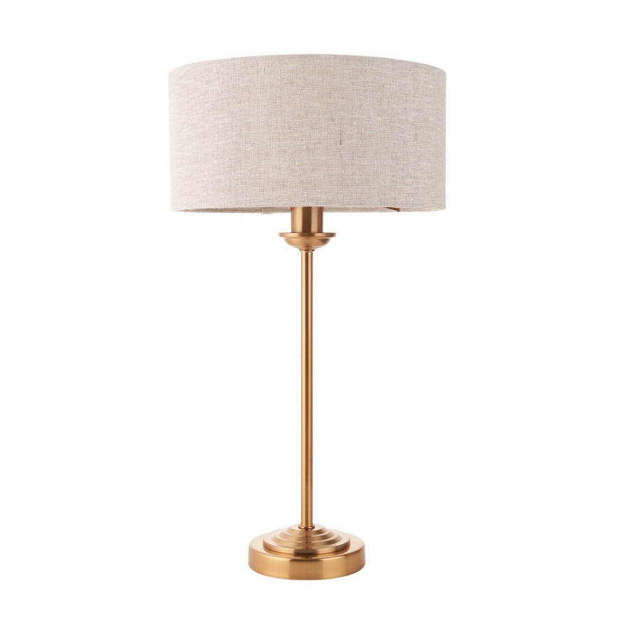 Endon 110728 - Bordslampa HIGHCLERE 1xE14/7W/230V beige/mässing Ø 25 cm