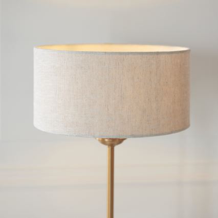 Endon 110728 - Bordslampa HIGHCLERE 1xE14/7W/230V beige/mässing Ø 25 cm