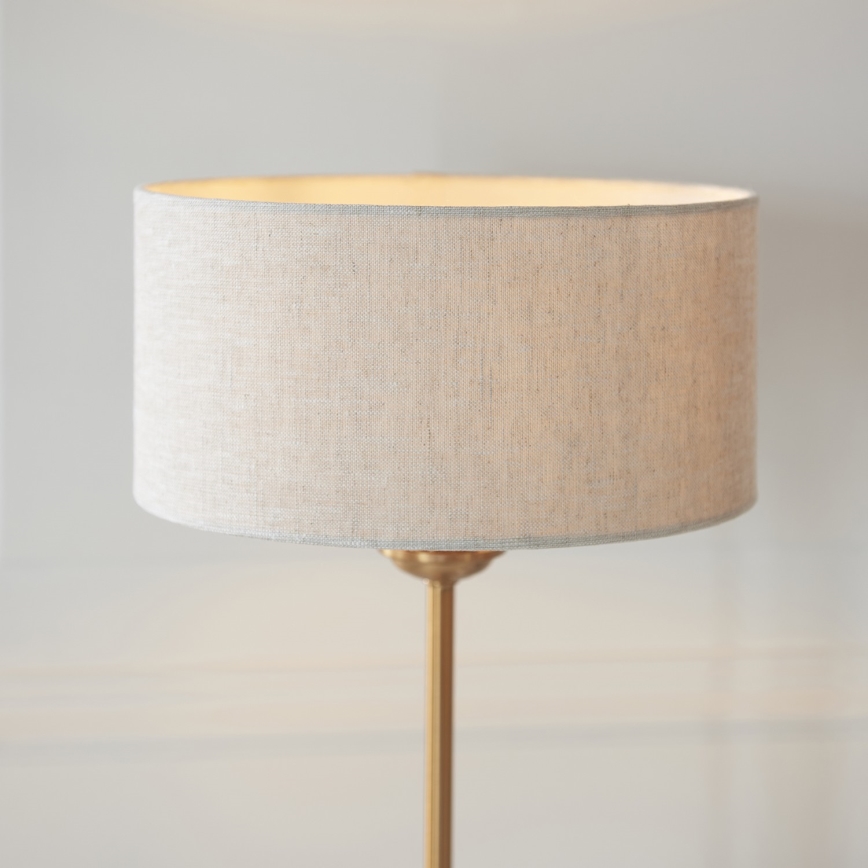 Endon 110728 - Bordslampa HIGHCLERE 1xE14/7W/230V beige/mässing Ø 25 cm