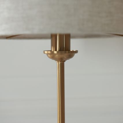 Endon 110728 - Bordslampa HIGHCLERE 1xE14/7W/230V beige/mässing Ø 25 cm