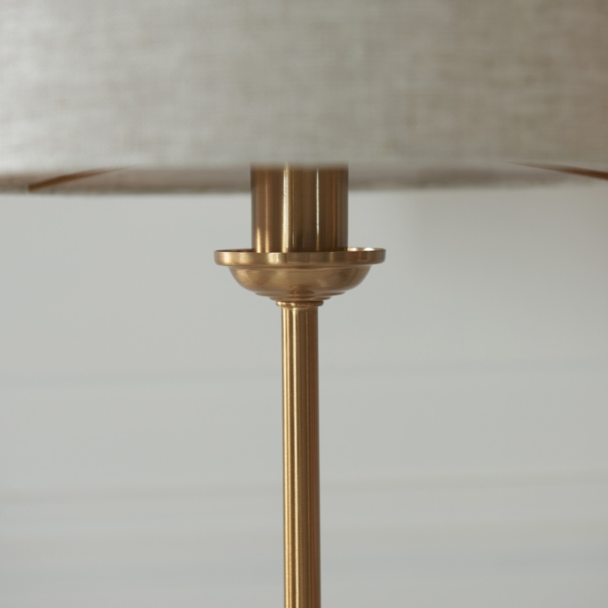 Endon 110728 - Bordslampa HIGHCLERE 1xE14/7W/230V beige/mässing Ø 25 cm